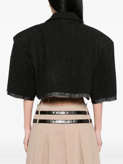 Vaquera Distressed Cropped Jacket In Black
