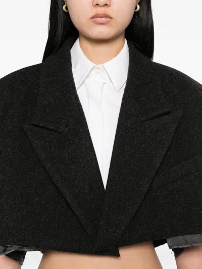 Vaquera Distressed Cropped Jacket In Black