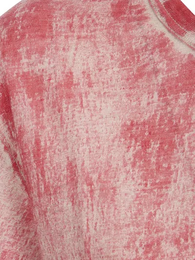 Comme Des Garçons Distressed-effect Linen T-shirt In Red