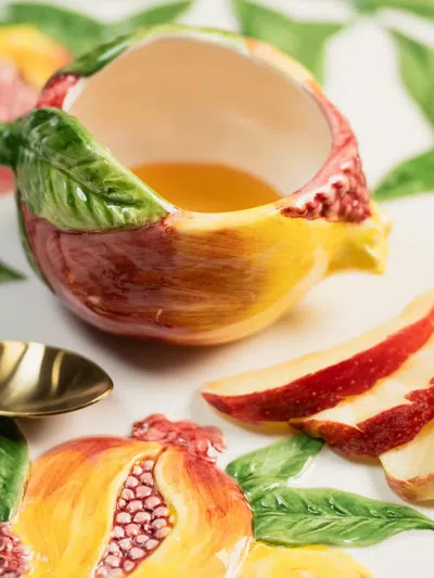 Les-ottomans Pomegranate Honey Pot In Multi