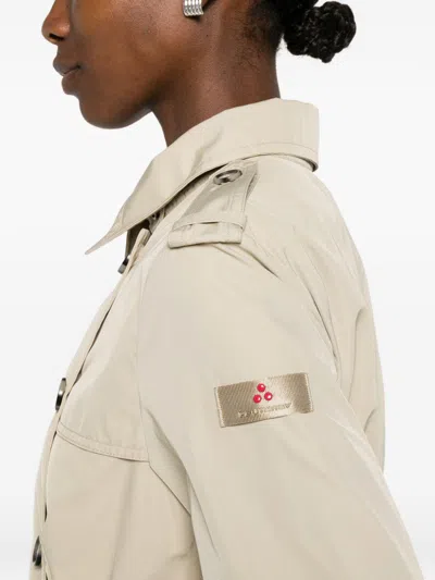 Peuterey Knude Double-breasted Trench Coat In Neutral