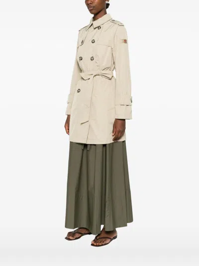 Peuterey Knude Double-breasted Trench Coat In Neutral