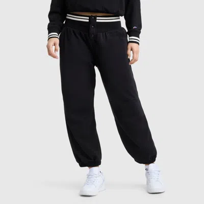 Champion Womens Cinched Mid Rise Loose Fit Sweatpant In Black