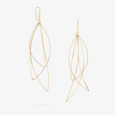 Lana 14k Yellow Gold Multi-curve Wire Marquis La Bangle Earrings