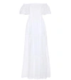 Valentino Off-the-shoulder Broderie Anglaise Cotton-blend Maxi Dress In Liaeco