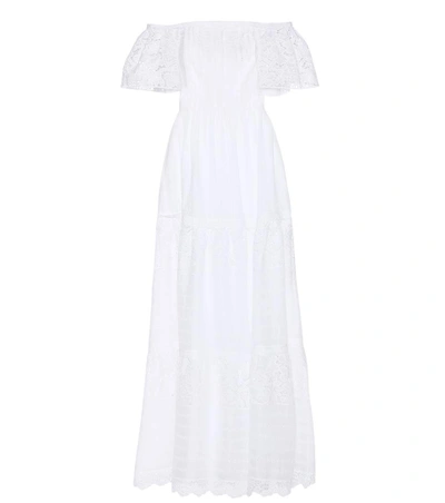 Valentino Off-the-shoulder Broderie Anglaise Cotton-blend Maxi Dress