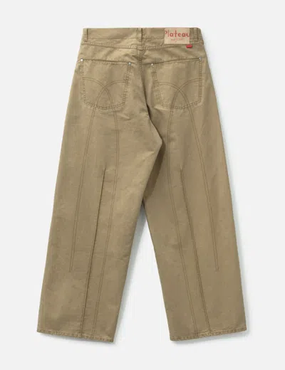 Plateau Studio Pin Tuck Work Pants In Brown
