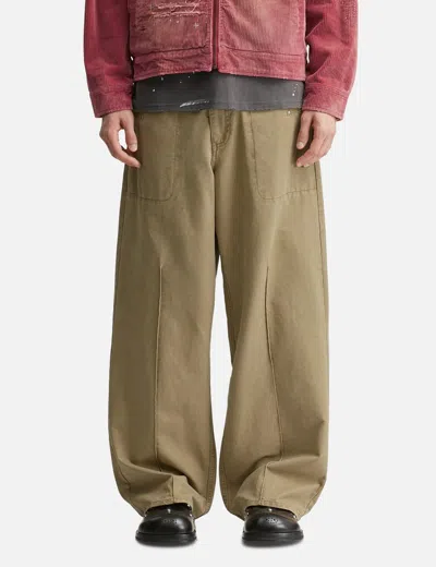 Plateau Studio Pin Tuck Work Pants In Brown