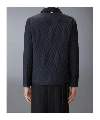 Thom Browne Quilted Diamond-pattern Jacket In Black