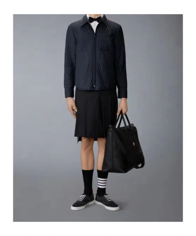 Thom Browne Quilted Diamond-pattern Jacket In Black