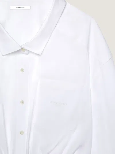 Givenchy Cropped Shirt In Poplin In White