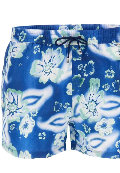 Paul Smith Drawstring Swim Trunks In Blue