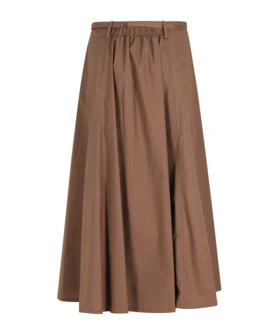 Seventy Belt-loop Skirt In Brown