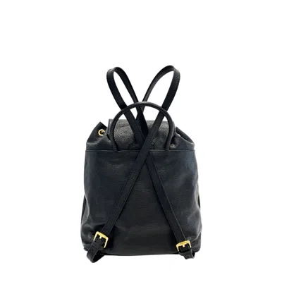 Baldinini Trend Black Cowhide Backpack In Black