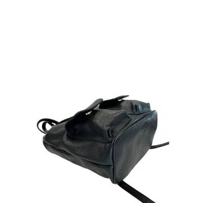 Baldinini Trend Black Cowhide Backpack In Black