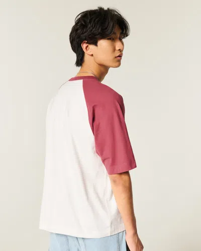 Hollister Boxy Heavyweight Cotton Raglan Crew T-shirt In Multi