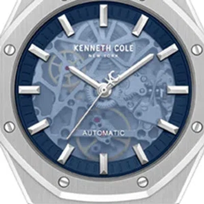 Kenneth Cole Skeleton Automatic Blue Dial Nylon Strap Watch