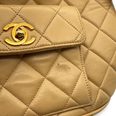 Pre-owned Chanel Beige Leather Backpack () In Sand