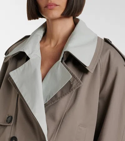 Attico Short Trench Jacket In Brown