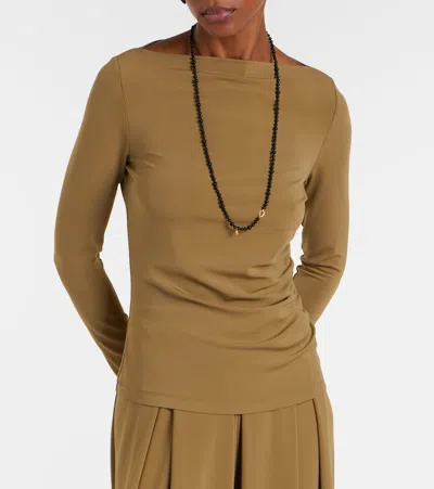 Max Mara Gomma Jersey T-shirt In Brown