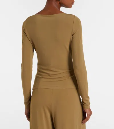 Max Mara Gomma Jersey T-shirt In Brown