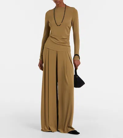 Max Mara Gomma Jersey T-shirt In Brown
