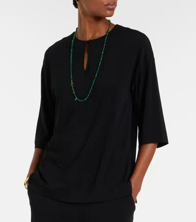 Max Mara Giglio Keyhole Oversized Top In Black