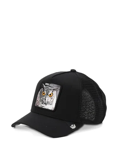 Goorin Bros Owl-patch Mesh-panel Cap In Black