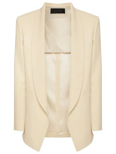 Elena Miro' Tailored Open-front Shawl Collar Black Blazer In Neutral