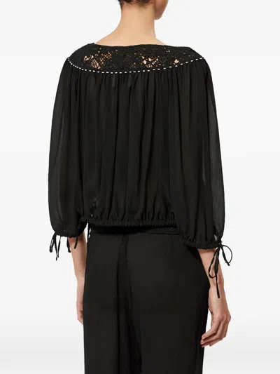 Isabel Marant Nelida Spitzenbluse Mit Perlen In Black