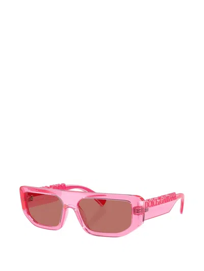 Dolce & Gabbana Rectangle-frame Sunglasses In Pink