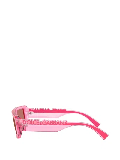 Dolce & Gabbana Rectangle-frame Sunglasses In Pink