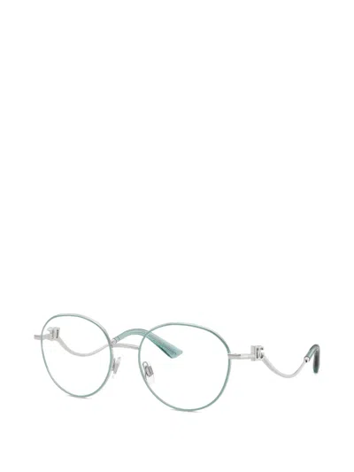 Dolce & Gabbana Round Frame Glasses In Silver