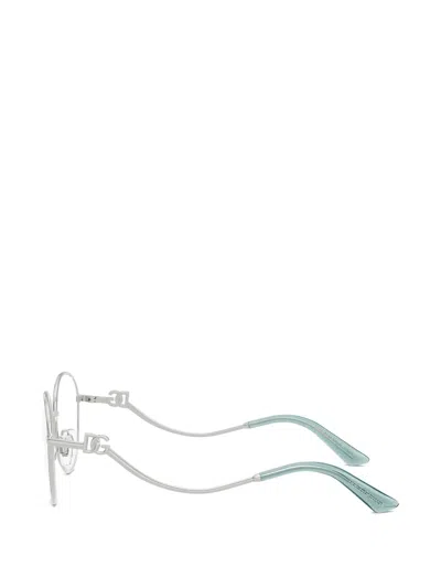 Dolce & Gabbana Round Frame Glasses In Silver
