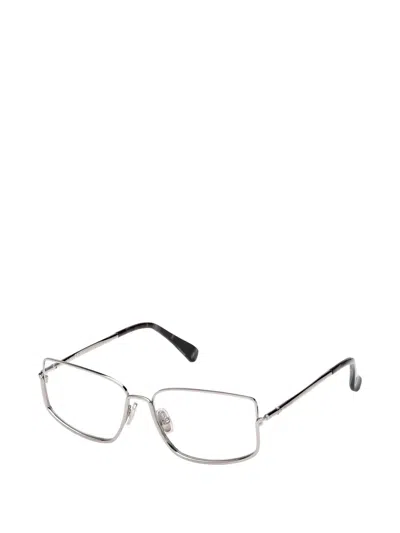 Max Mara Eyewear Rectangle-frame Glasses In Metallic