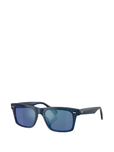 Oliver Peoples X Roger Federer Mr. Federer 55mm Polarized Rectangular Sunglasses In Blue