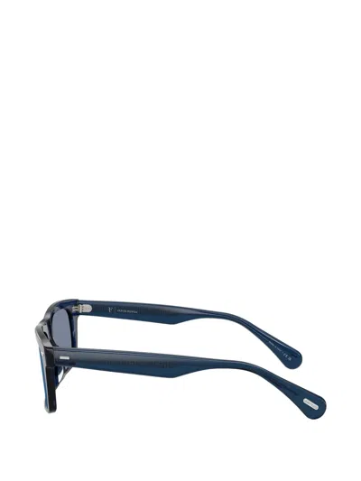 Oliver Peoples X Roger Federer Mr. Federer 55mm Polarized Rectangular Sunglasses In Blue
