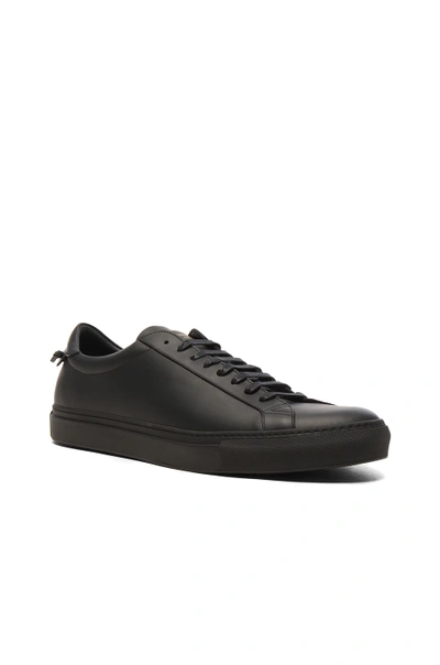 Shop Givenchy Leather Urban Street Low Top Sneakers In Black