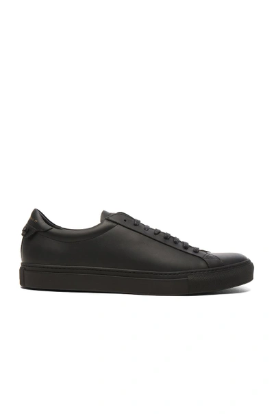 Shop Givenchy Leather Urban Street Low Top Sneakers In Black