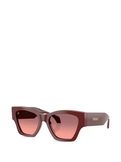 Versace Geometric-frame Sunglasses In Red
