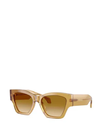 Versace Geometric-frame Sunglasses In Gold