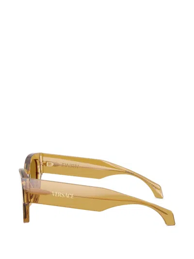 Versace Geometric-frame Sunglasses In Gold