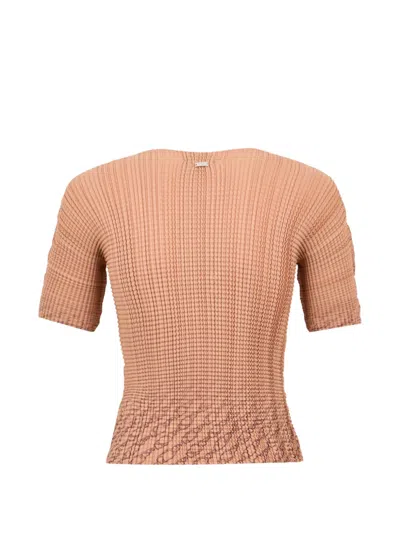 Herno Textured Fitted Top In Orange