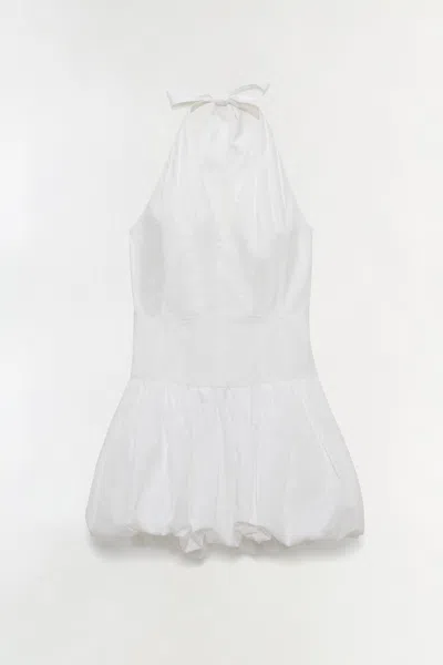 Simkhai Brooke Cotton Halter Mini Dress In White