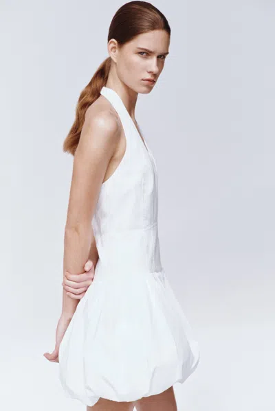 Simkhai Brooke Cotton Halter Mini Dress In White