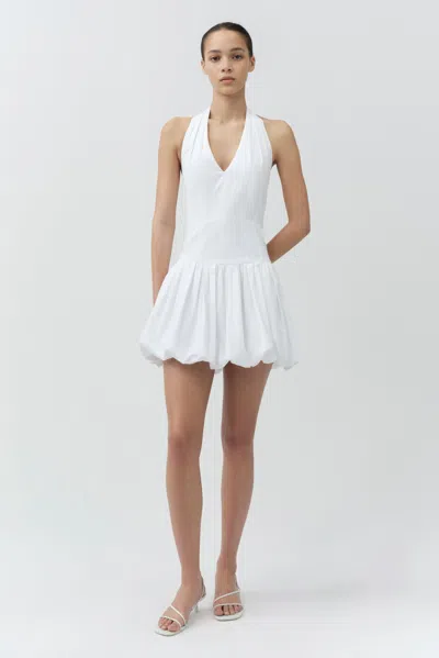 Simkhai Brooke Cotton Halter Mini Dress In White