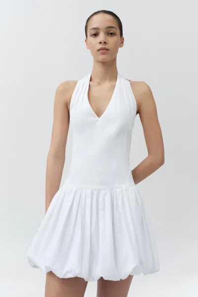 Simkhai Brooke Cotton Halter Mini Dress In White