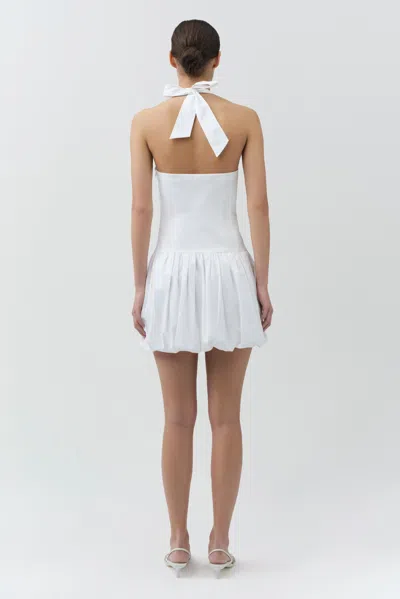 Simkhai Brooke Cotton Halter Mini Dress In White