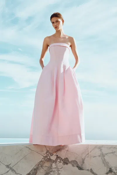 Simkhai Womens Daisy Avril Strapless Bustier Cotton-blend Maxi Dress In Pink