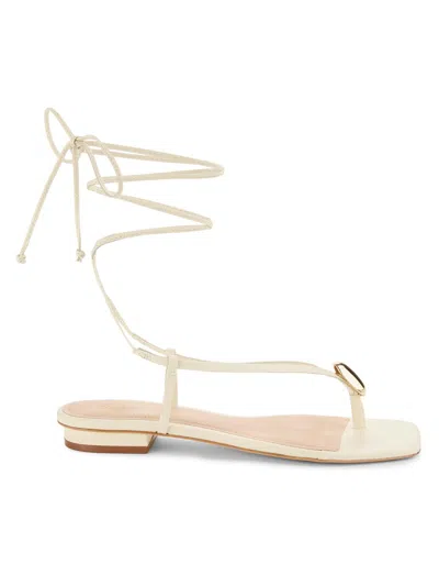 22élevé Women's Leather Ankle-wrap Sandals In Brown | ModeSens
